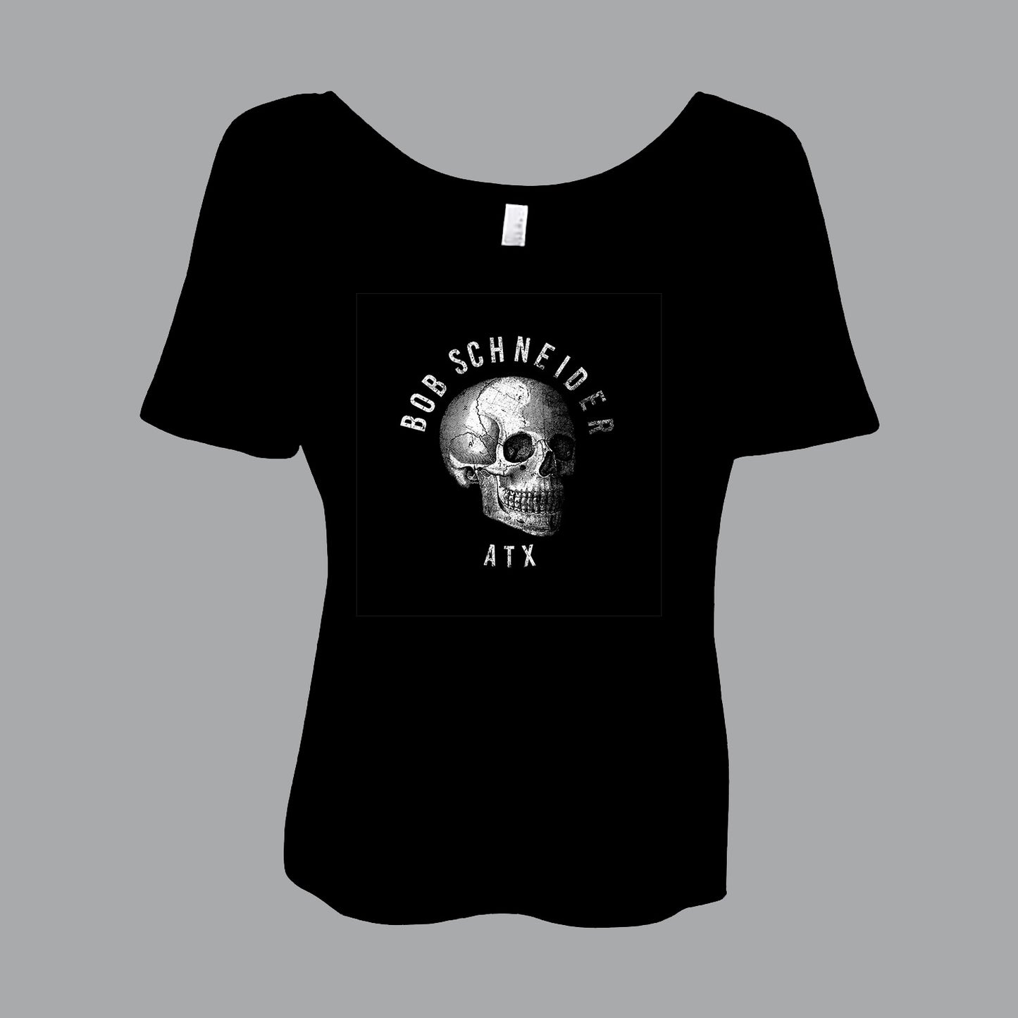 Bob Schneider ATX Skull Women's Slouchy Tee