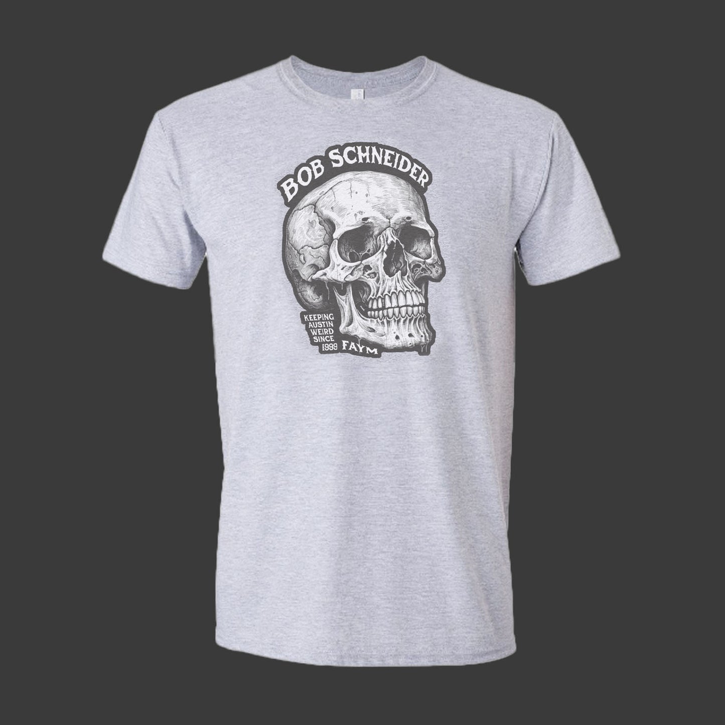 Keeping Austin Weird Skull Men's/Unisex Heather Grey Tee